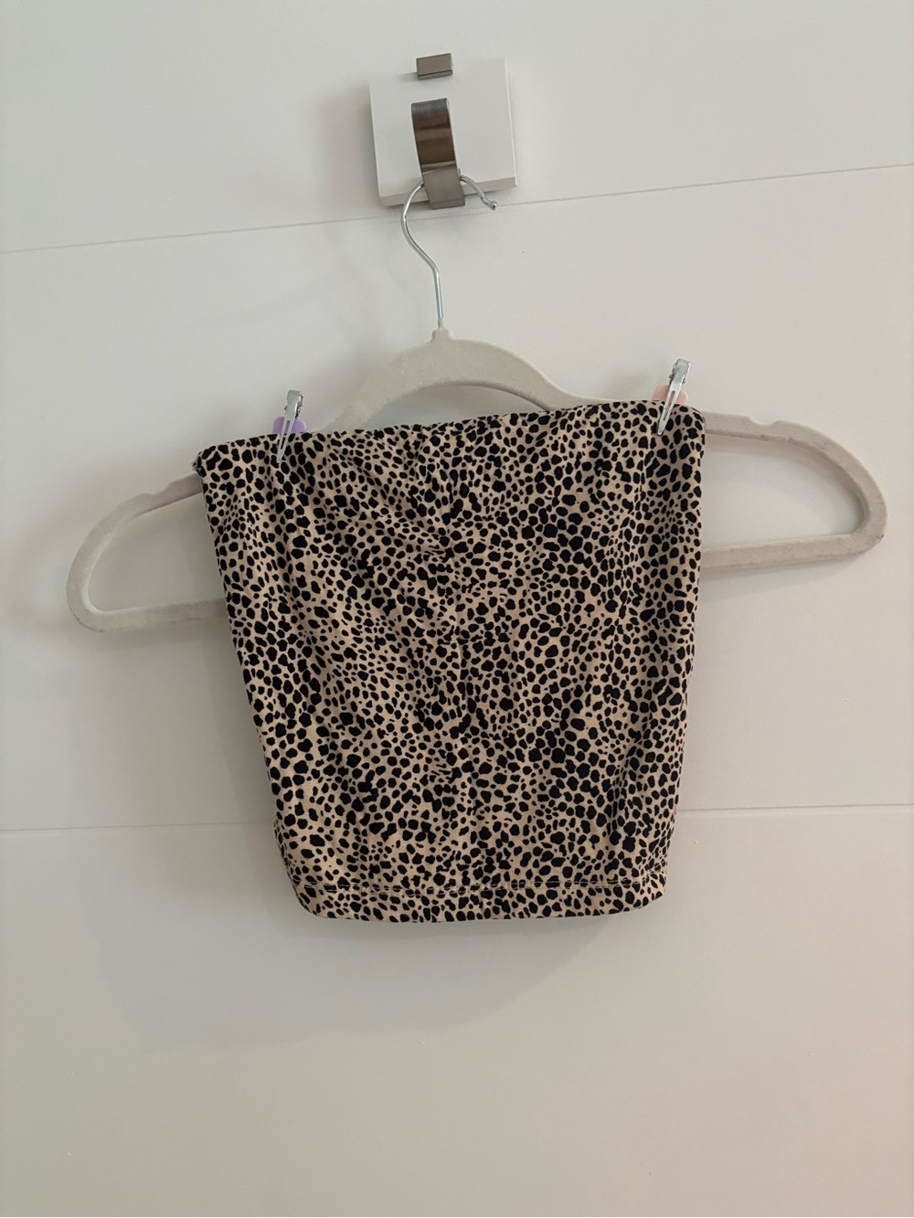 Leopard Print Strapless Tube Top Brandy Melville - Beige & Black